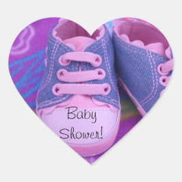 Hjärta form klistermärken Rosa Baby Skor Baby Show