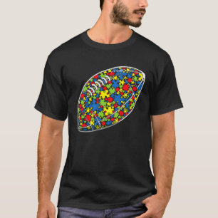 Hjärta Fotboll Autism Medvetenhet Sport Kärlek Aut T Shirt