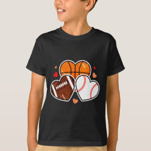 Hjärta Fotboll Basketboll Fotboll Alla hjärtans da T Shirt