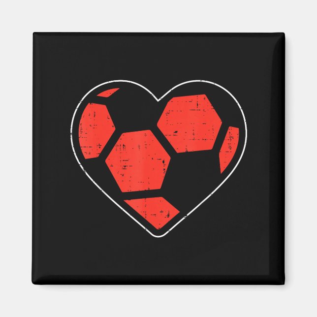 Hjärta Fotboll Valentinsdag Sport L Magnet (Framsidan)