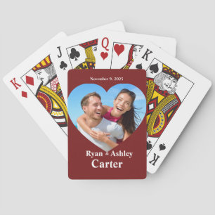 Hjärta Foto Bröllop Brud & Brudgum Casinokort