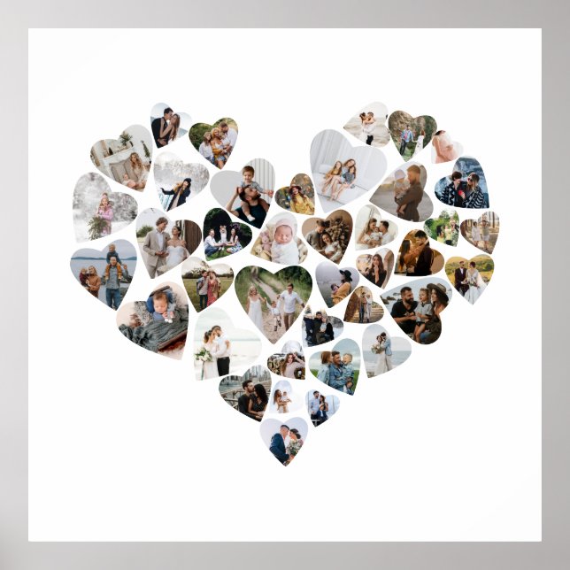 Hjärta Fotocollage 39 Bilder Alla Hjärtans Dag Pos Poster (Framsidan)