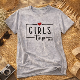 Hjärta Grafisk Tjejresan 2026 Boho Matchande Semes T Shirt