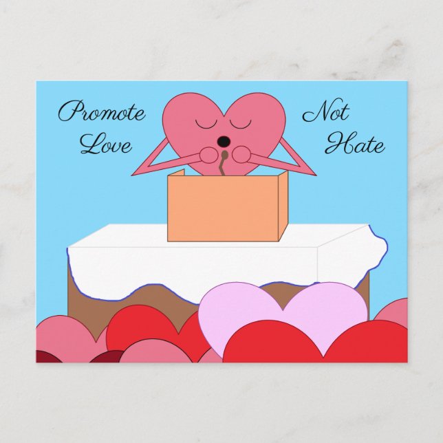 Hjärta håller tal om kärlek: vykort (Framsida)