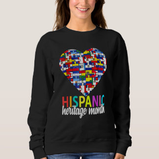 Hjärta hela Land Flaggor - ispanikspridningsmånad T Shirt
