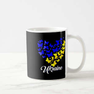 Hjärta Hjärta Ukraina Tröja Fjäril Jag Står Med U Kaffemugg