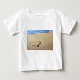 Hjärta Hjärtan Strand Sand Tropisk Paradis Öde Lot Tee