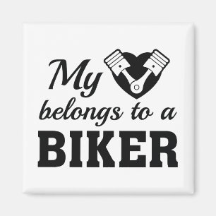 Hjärta hör hemma biker magnet