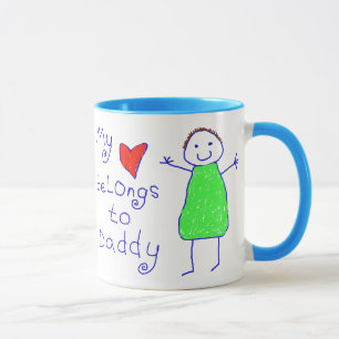 Hjärta hör hemma till pappan mugg
