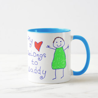 Hjärta hör hemma till pappan mugg