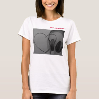 Hjärta- & hörlurarflicka skjorta t-shirt