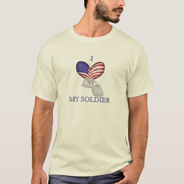hjärta hundbrickor, IMY-SOLDAT Tee (Framsida)