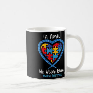 Hjärta i april.. Vi Bära Blue Kärlek Hope Faith Kaffemugg