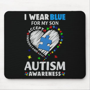 Hjärta I Bära Blue för Min son Autism Awareness Musmatta