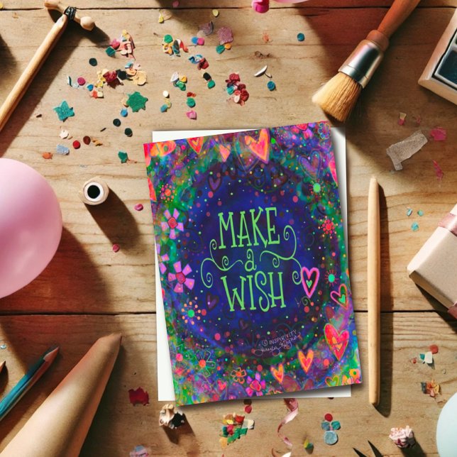 Hjärta i Blommigten Önskemål vid födelsedag Kort (Skapare uppladdad)