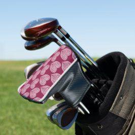 Hjärta i Burgundy Golf Head Cover