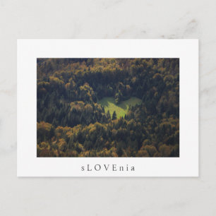 Hjärta i en skog i Slovenien Vykort