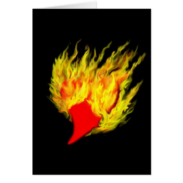 Hjärta i Flamor Hälsningskort (Framsidan)