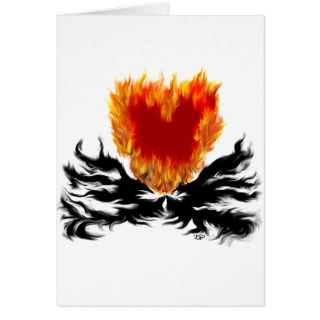 Hjärta i Flamor Hälsningskort (Framsidan)