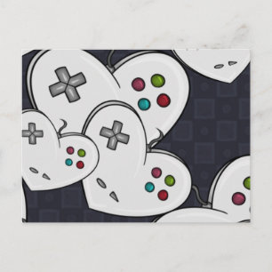 Hjärta i Gamer Kärlek Controller Vykort