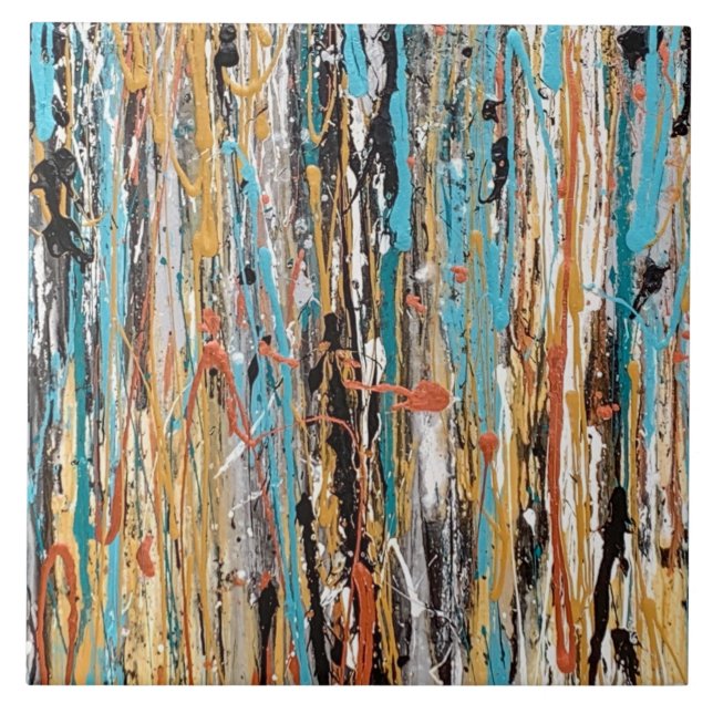 Hjärta i Guld 6 x 6 keramiskt plattor Kakelplatta (Framsidan)