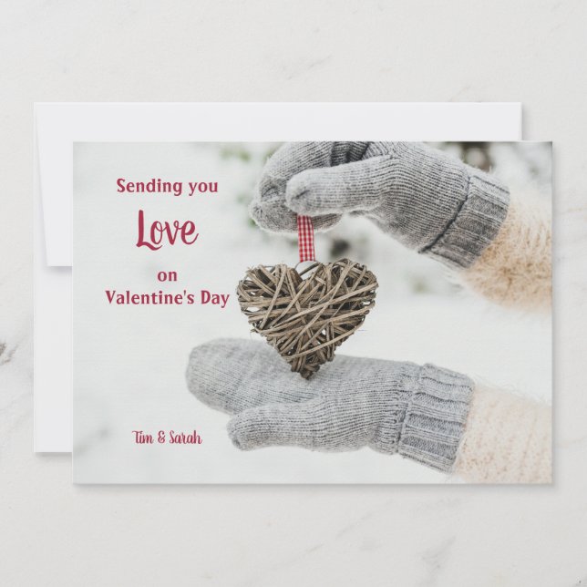 Hjärta i Hand Valentine Day Card Inbjudningar (Framsida)