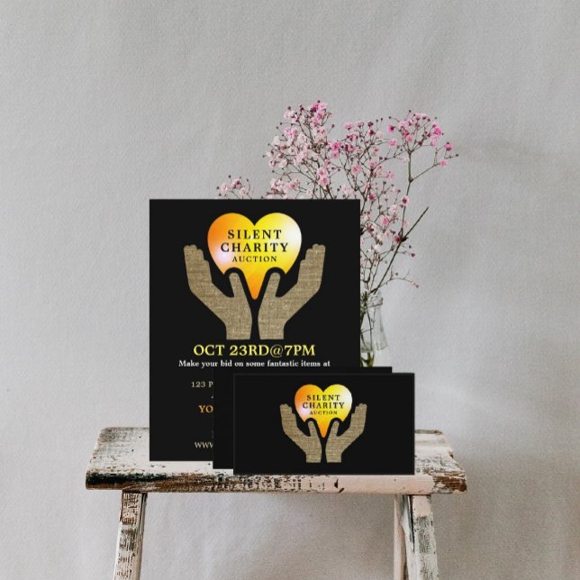 Hjärta i Händer, tyst välgörenhetsauktion, händels Visitkort (Skapare uppladdad)