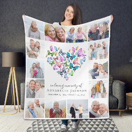 Hjärta i Loving Memory Photo Collage Fleecefilt