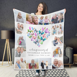 Hjärta i Loving Memory Photo Collage Fleecefilt