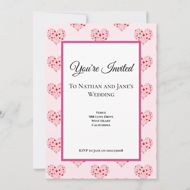 Hjärta i punkter inbjudningar (Framsida)