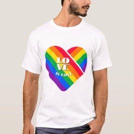 Hjärta i regnbågens färger - knapp t shirt