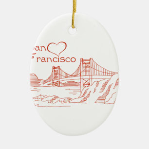 Hjärta i San Francisco Julgransprydnad Keramik