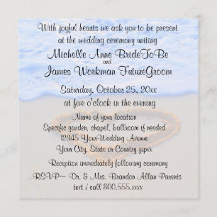 Hjärta i Sand Beach Wedding med OSA Inbjudningar