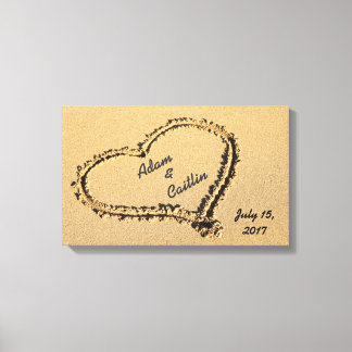 Hjärta i Sand Canvas Art Print
