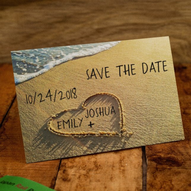 Hjärta i Sandstrand Shore Meddelande Vykort (Skapare uppladdad)