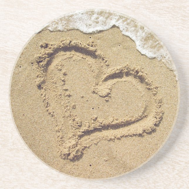 Hjärta i Sandunderlägg Underlägg Sandsten (Framsidan)