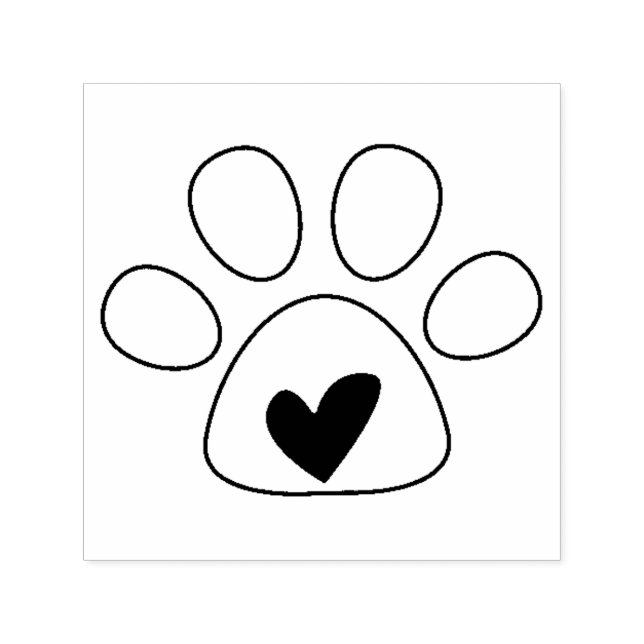 Hjärta i tass Hund Kärlek Stämpel (Design)