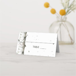 Hjärta i Träd med Initialer Bröllop-kontokort Placeringskort