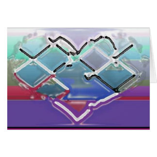 Hjärta i vätskekrom hälsningskort