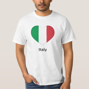 Hjärta - Italiens Flagga T Shirt