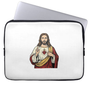 Hjärta Jesus Vintage Gravyr Vektor Konst_1 Laptop Fodral