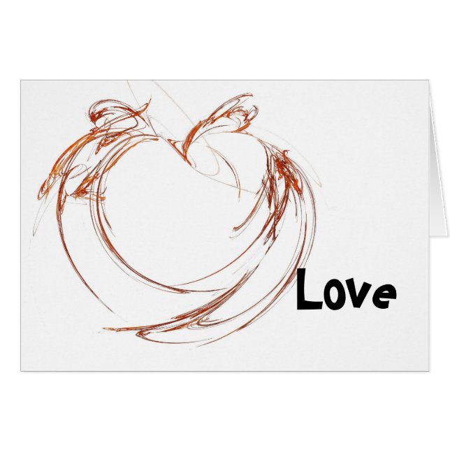 hjärta kärlek hälsningskort (Framsidan Horizontal)