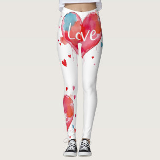 Hjärta Kärlek Modern Akvarell Konstnärlig Alla hjä Leggings