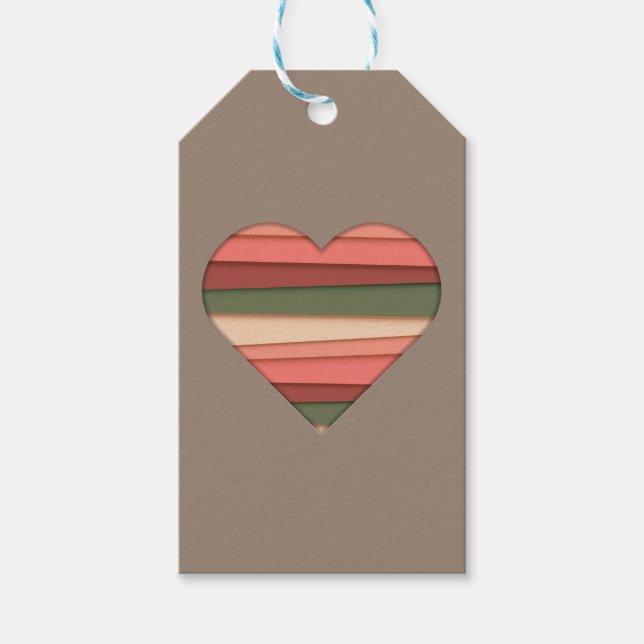 Hjärta Kärlek Randig Alla hjärtans dag Presentetikett (Framsidan)