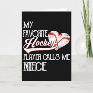 Hjärta Kärlek Söt Favorit Hockeyspelare Kallar Mig Kort