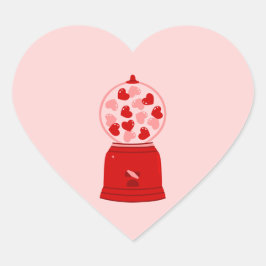hjärta kärlek valentin tuggummi maskin tuggummin hjärtformat klistermärke