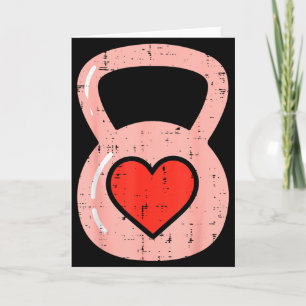 Hjärta Kettlebell Gym Fitness Alla hjärtans dag Mä Kort