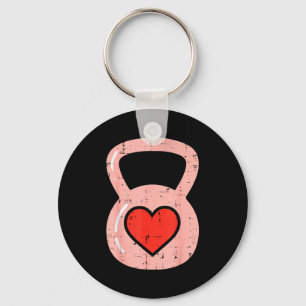 Hjärta Kettlebell Gym Fitness Alla hjärtans dag Mä Nyckelring