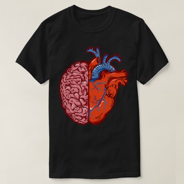 Hjärta kontra hjärtinspirerat EQ kontra IQ- relate T Shirt (Design framsida)