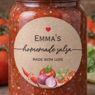 hjärta Kraft Hemlagad Anpassad Salsa Etikett